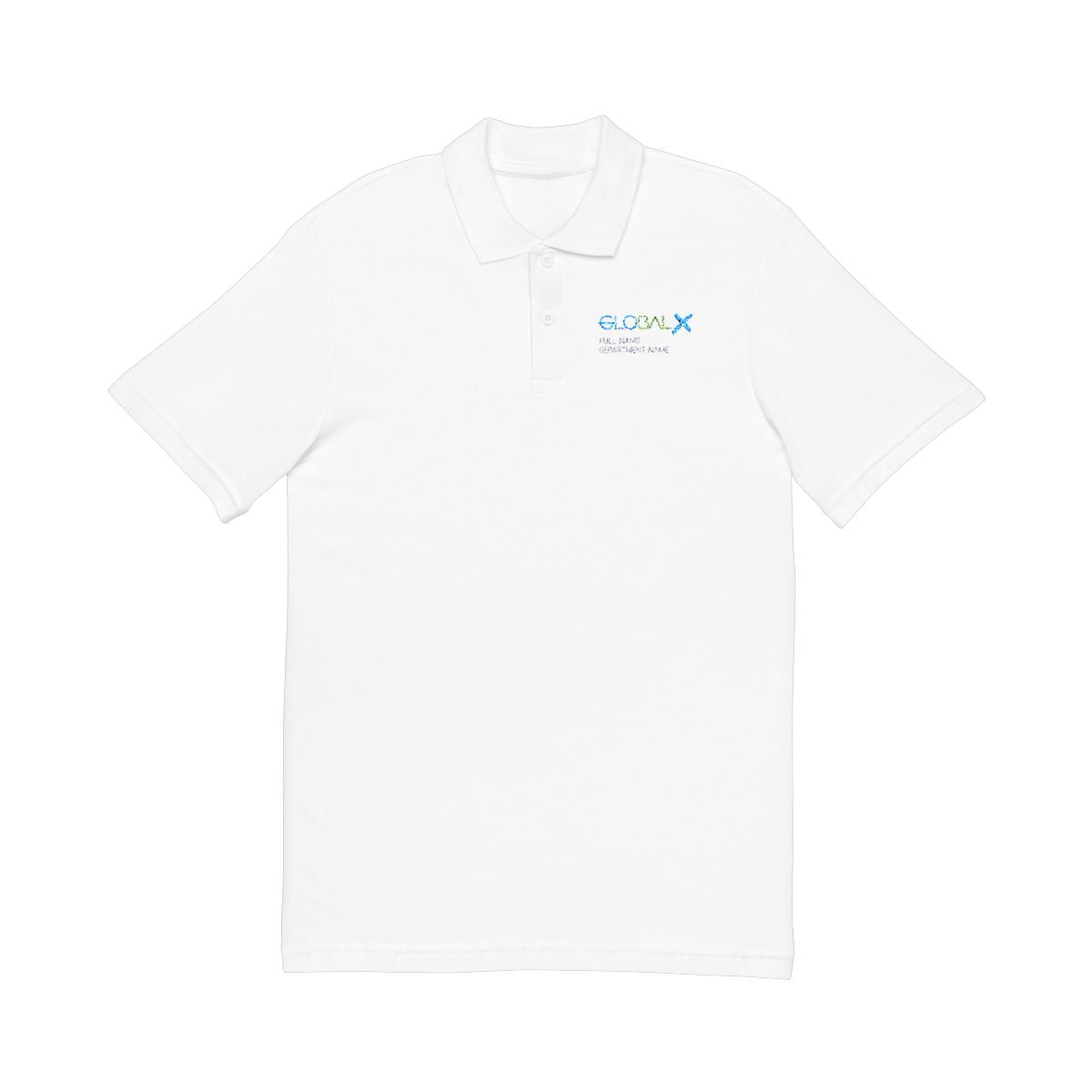 Personalized Pique Polo Shirt (Embroidery) - white or gray options with gray text