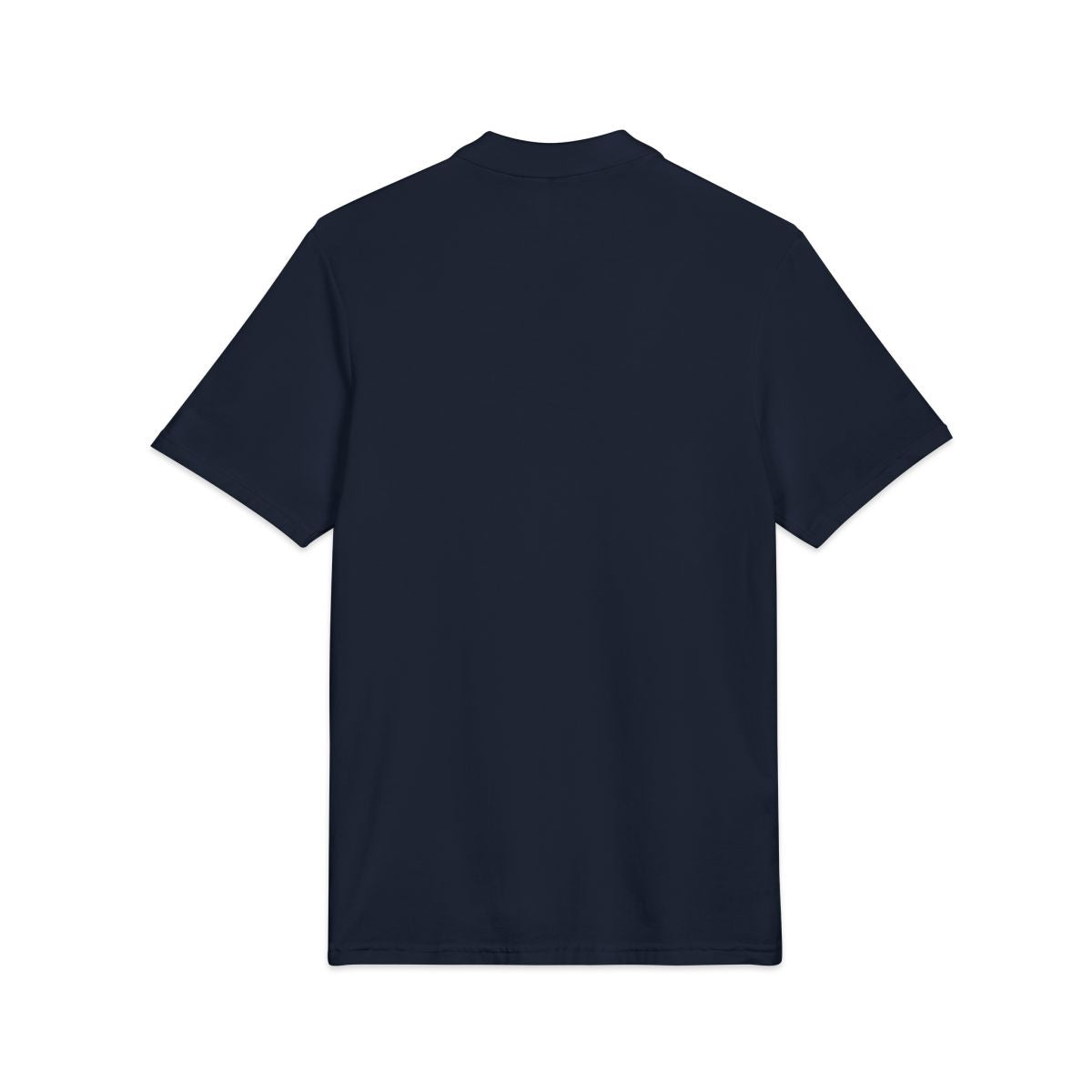 Personalized Pique Polo Shirt (Embroidery) - Black or Navy with white text