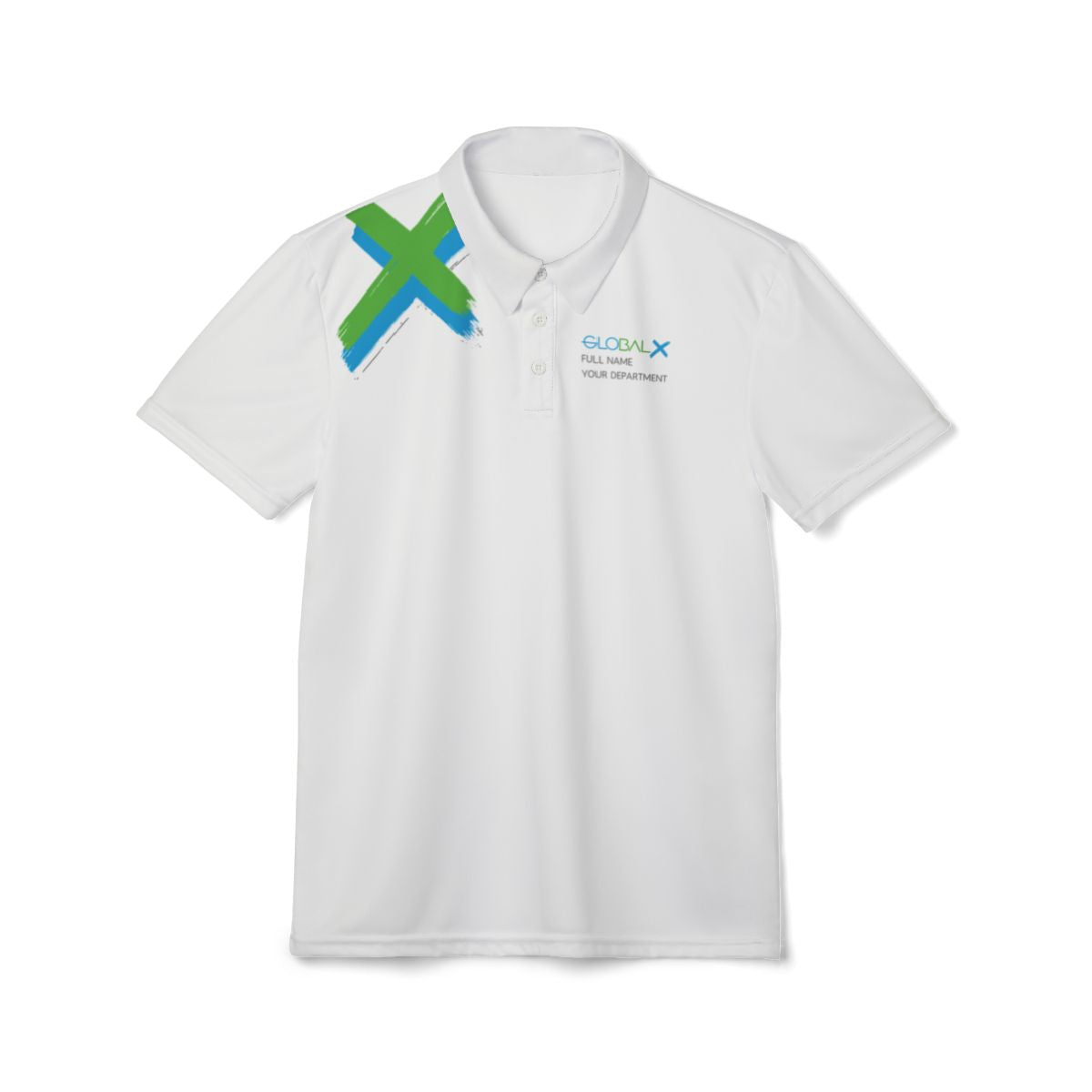 Personalized name and department Double X polo
