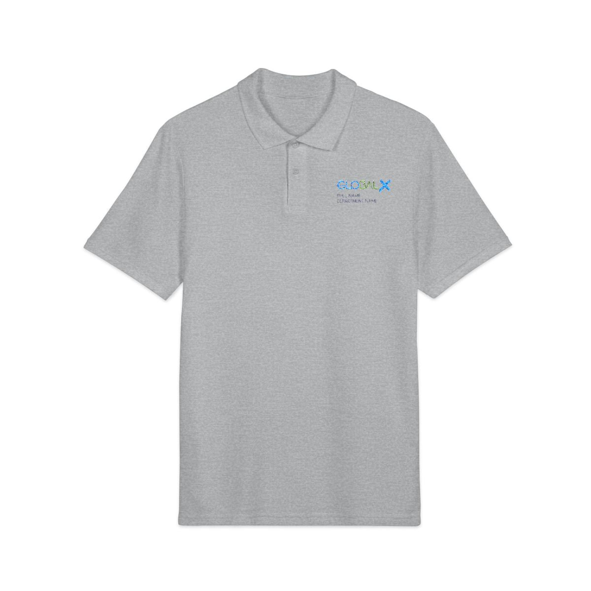 Personalized Pique Polo Shirt (Embroidery) - gray text