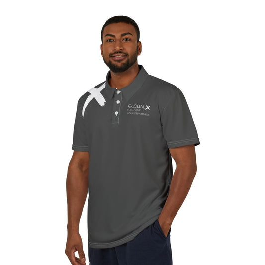 Personalized name and department polo - White on gray