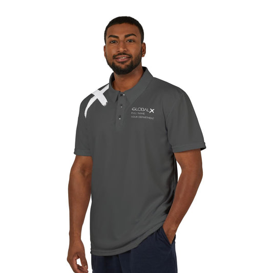 Personalized name and department X polo - gray with white